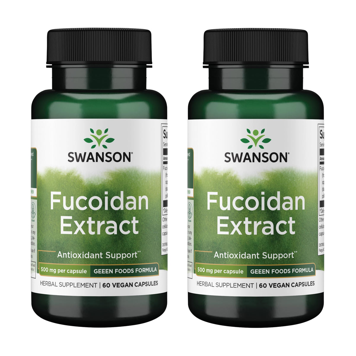 Swanson Fucoidan Extract frente del envase, apoyo potencial a la defensa inmunitaria.