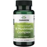 Swanson Full SPEC 14 Mushrm CMPLX en envase, cápsulas para apoyo al sistema inmune.
