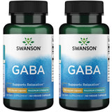 Swanson GABA 750 mg capsulas veganas en botella para calma y sueño reparador