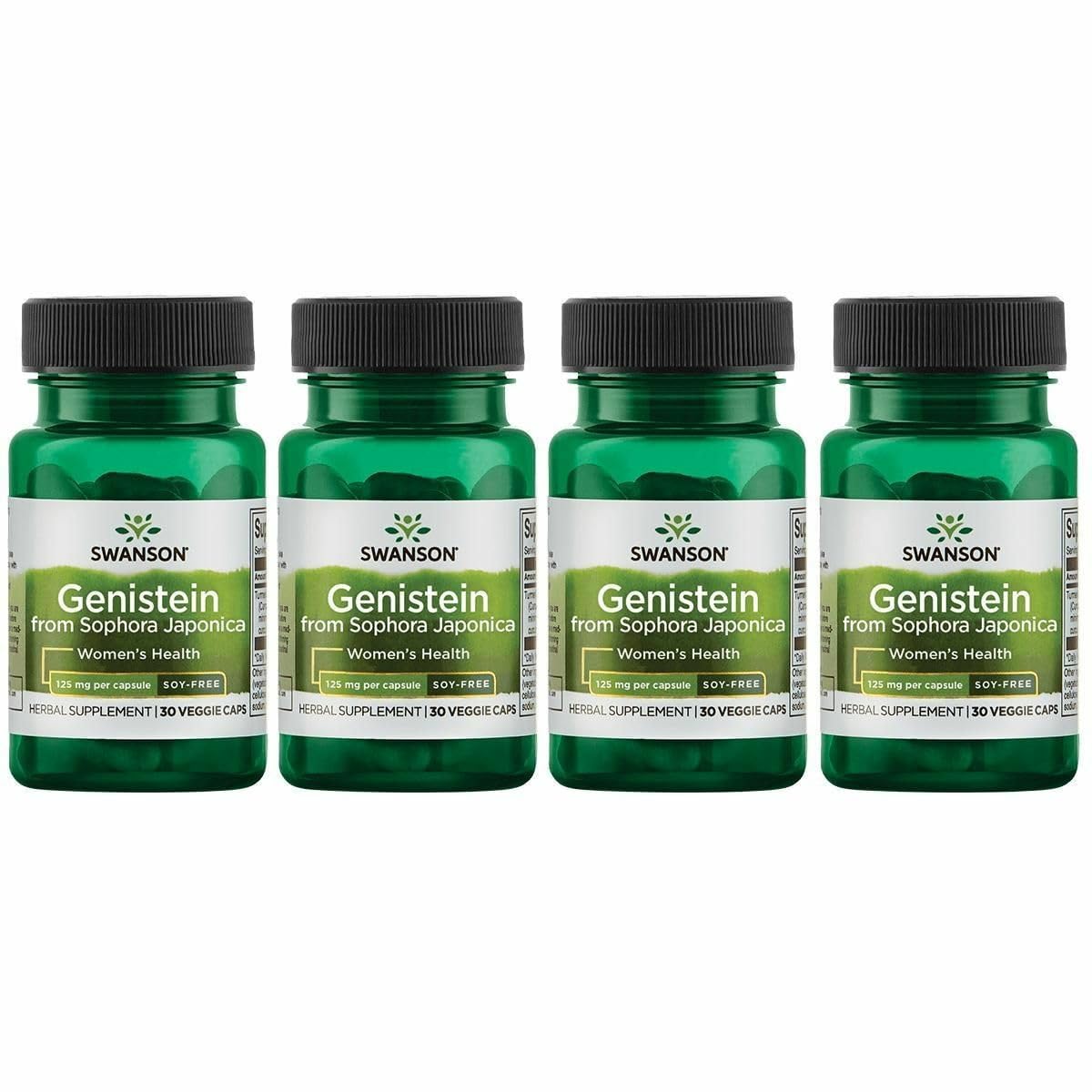 Swanson Genisteína sin soja: cápsulas veganas para balance hormonal diario.