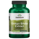 Swanson extracto de ginkgo biloba, 240 cápsulas, empaque práctico para uso diario.