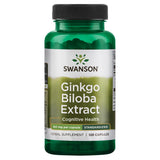 Swanson Ginkgo Biloba, extracto 24%, botella de cápsulas para apoyo cognitivo