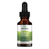 Swanson Ginkgo Biloba Extracto Líquido, botella de 1 oz para uso diario.