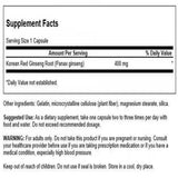Swanson Ginseng Coreano Rojo 400 mg botella frontal con etiqueta clara.