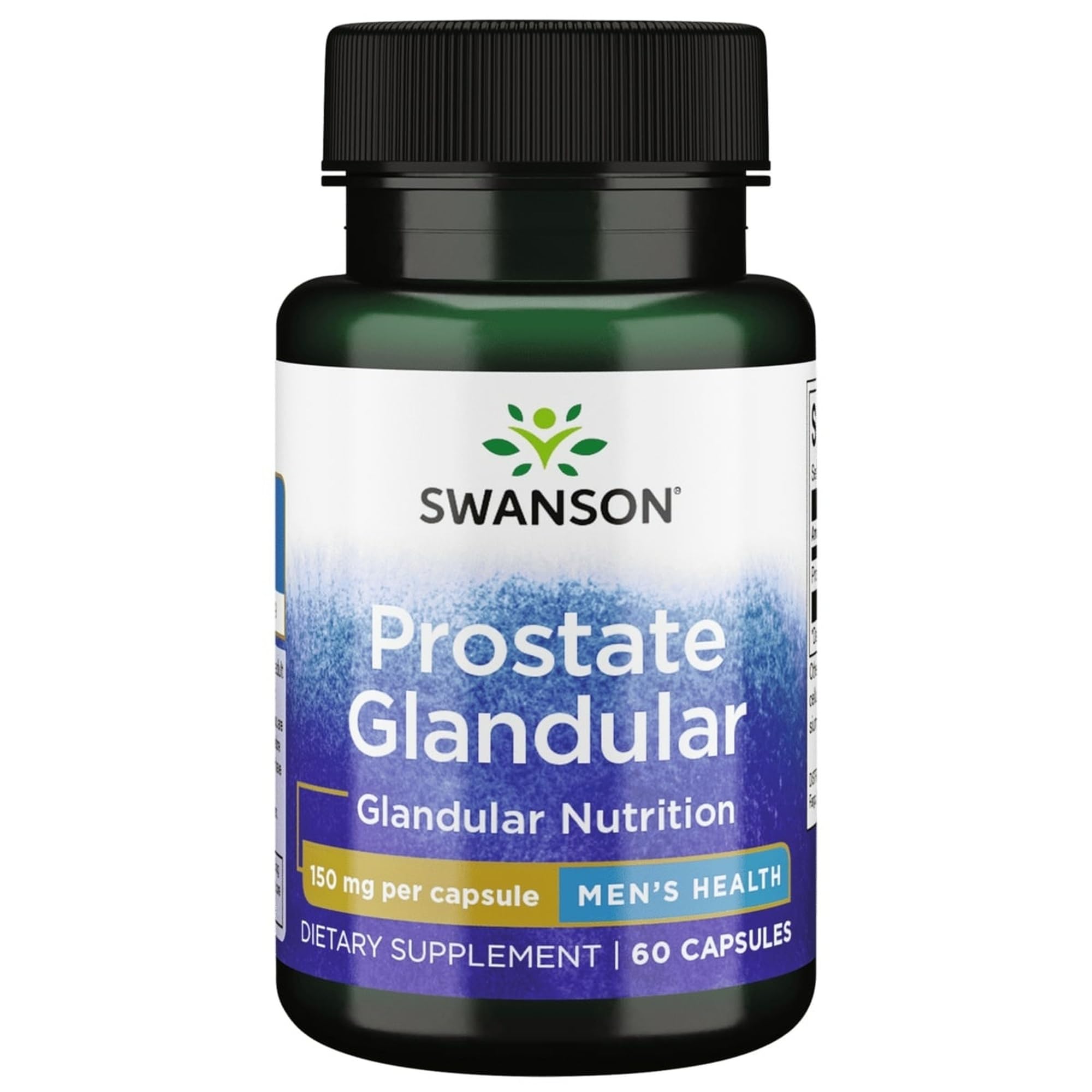 Swanson Glándula Prostática Cruda, frasco de cápsulas para el uso diario