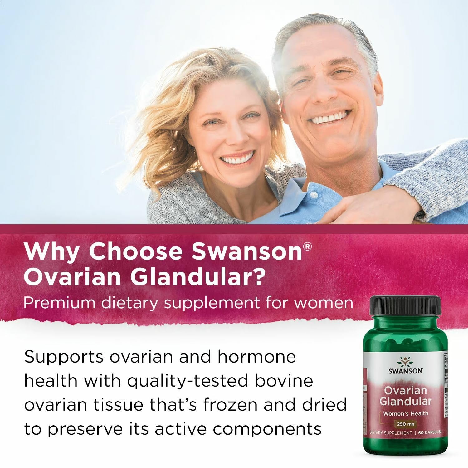 Swanson Glándulas Ováricas, ingredientes naturales para una experiencia de bienestar.
