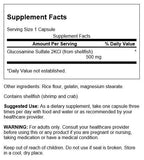 Swanson glucosamina sulfato 2KCl, botella de 250 cápsulas, para la salud de articulaciones y cartílago.
