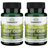 Swanson goma guar espectro completo en cápsulas de 400 mg para fibra diaria.