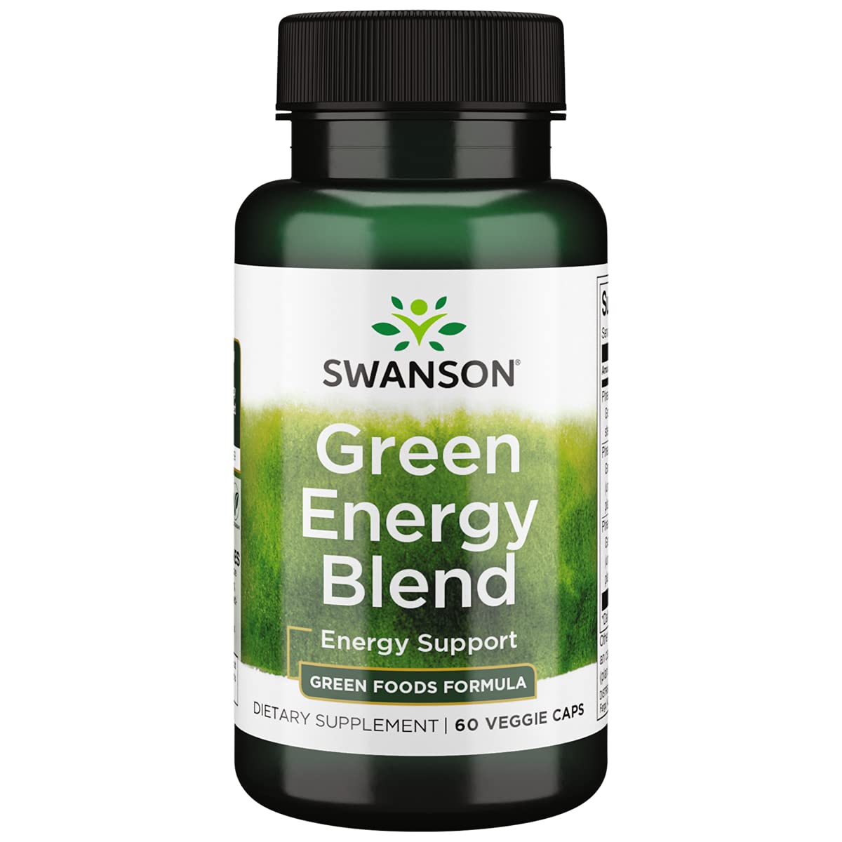 Cápsulas Swanson Greens Green Energy Blend para energía diaria vegana