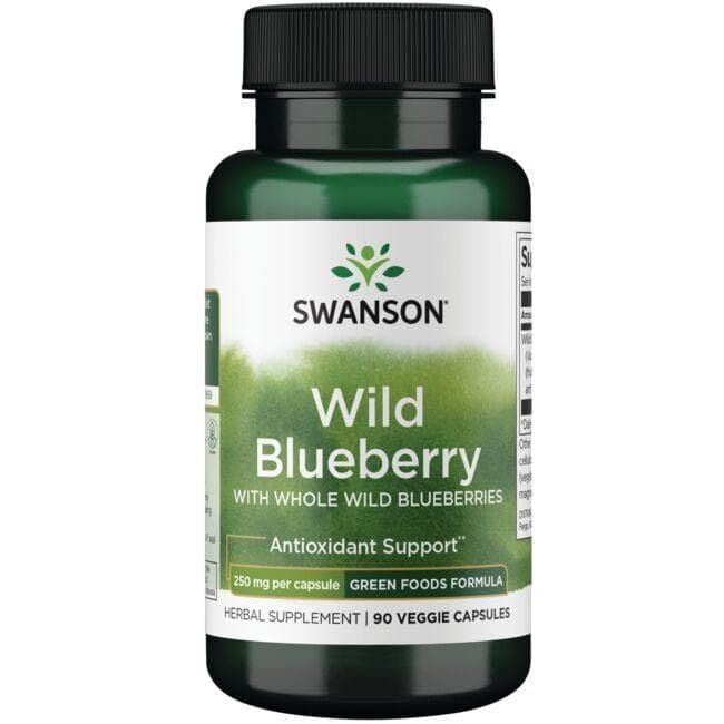 Swanson GRN Arándano Silvestre 250 mg en etiqueta, antioxidantes para hábitos diarios.