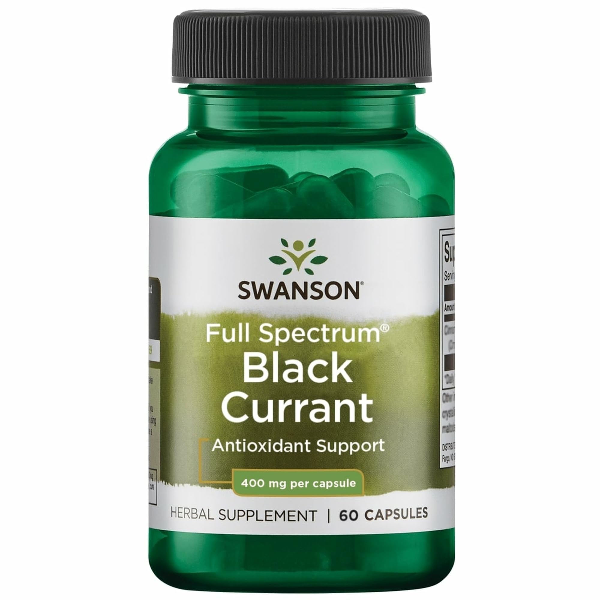 Swanson Grosella Negra 400 mg cápsulas, antioxidantes para uso diario.