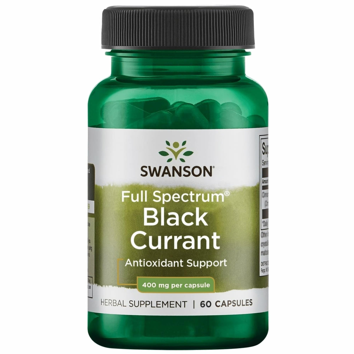 Swanson Grosella Negra 400 mg cápsulas, antioxidantes para uso diario.