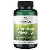 Swanson Ginseng Americano Estándar, botella frontal, posible apoyo a la vitalidad diaria
