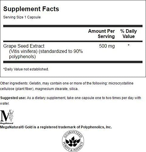 Swanson Semilla de Uva: cápsulas cercanas resaltando dosis de 500 mg