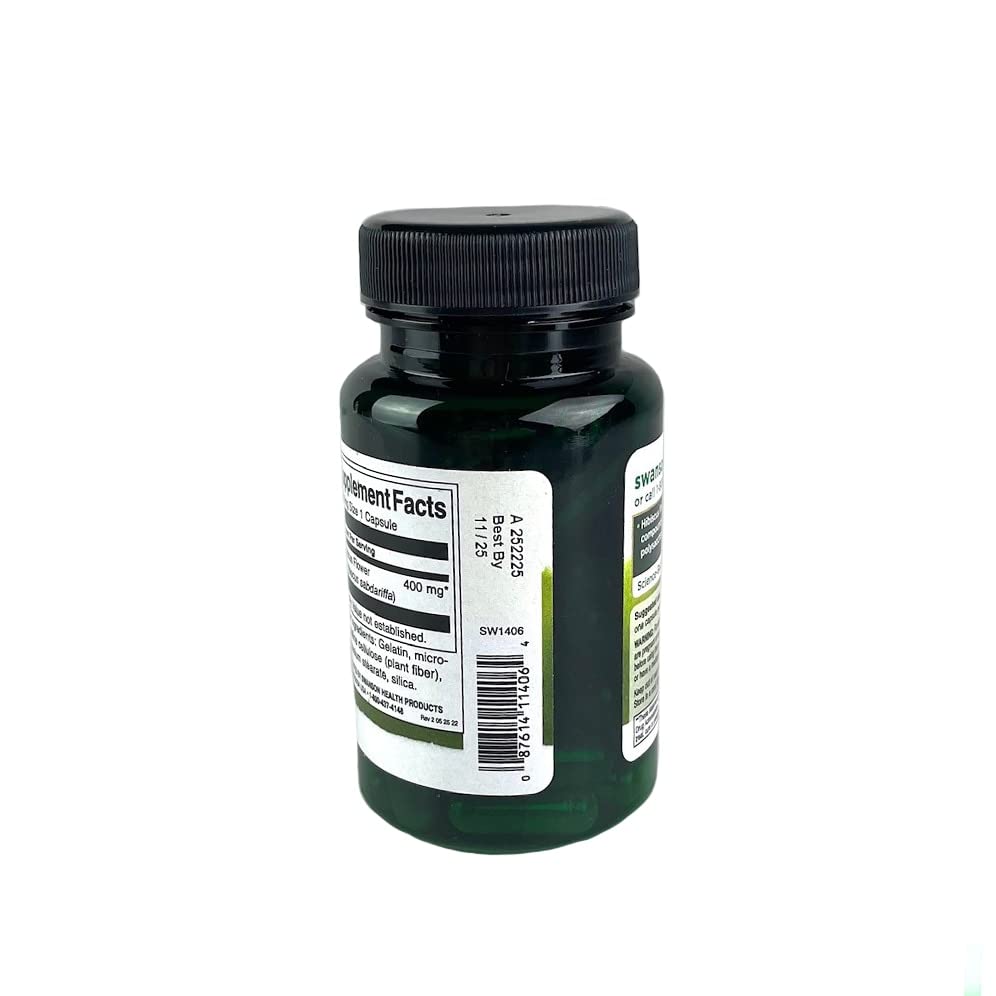 Swanson Hibisco dosis diaria en cápsula para consumo