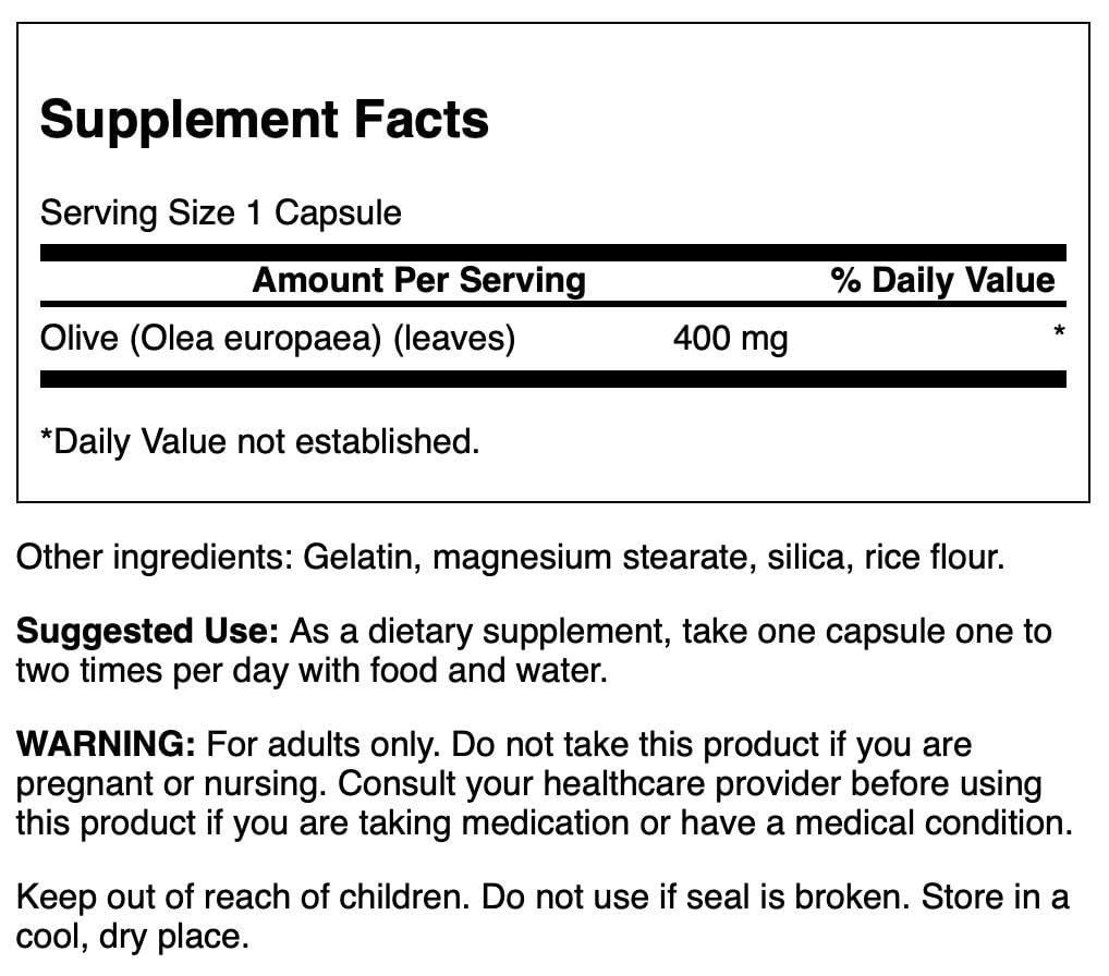 Swanson hoja de olivo 400 mg cápsulas cercanas, antioxidantes para la salud cardiovascular