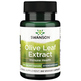 Swanson HRB Hoja de Olivo cápsulas en envase para apoyar defensas naturales.