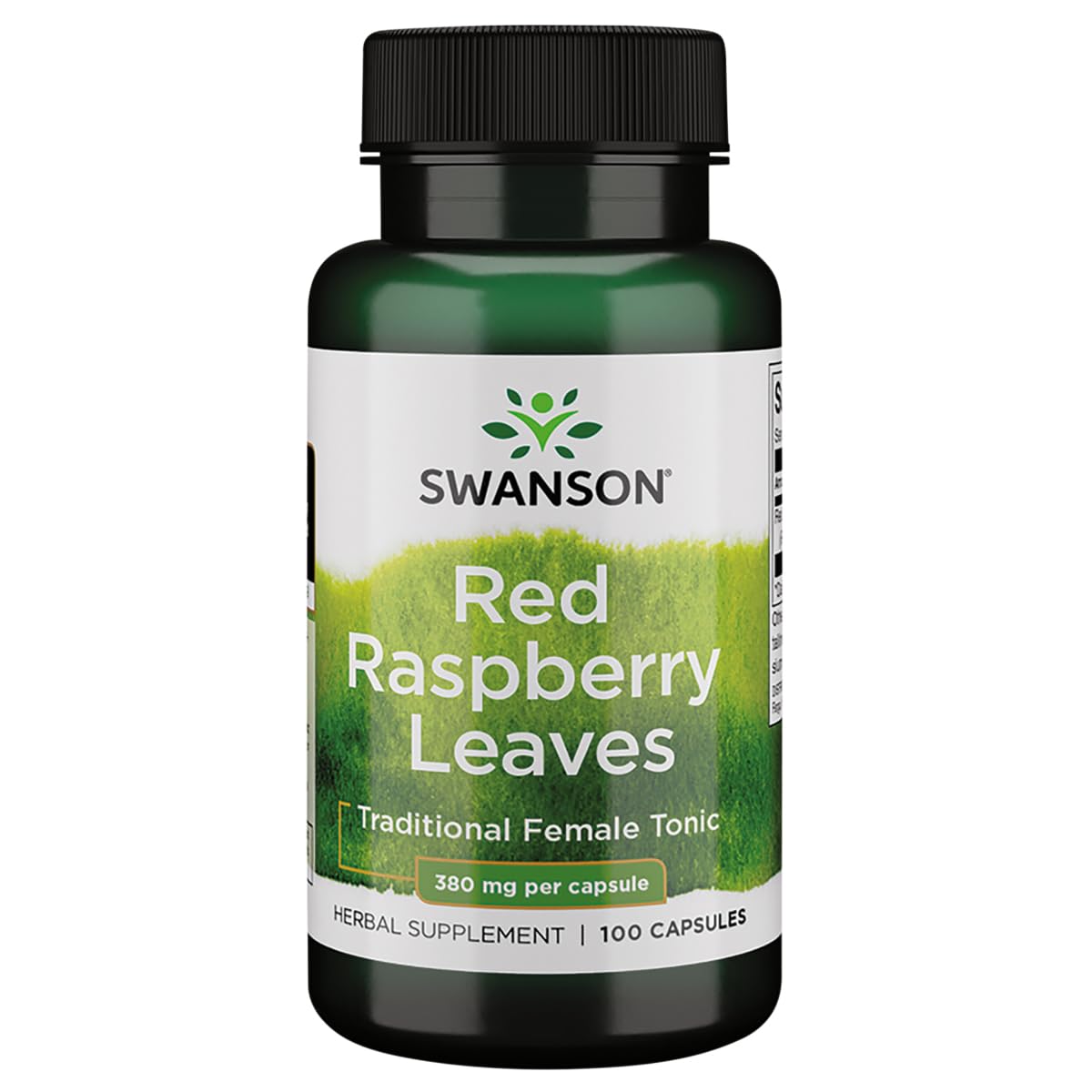 Swanson hojas de frambuesa rojas 380 mg, cápsulas para uso diario y apoyo general