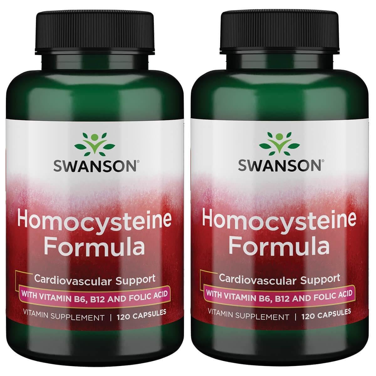 Swanson Homocysteine Formula cápsulas 120, paquete, apoyo a niveles saludables de homocisteína.