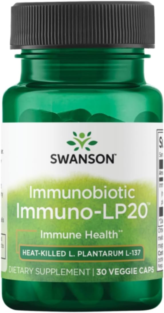 Swanson Immunobiotic Immuno-Lp20 cápsulas 30 veg, uso diario para apoyo de bienestar