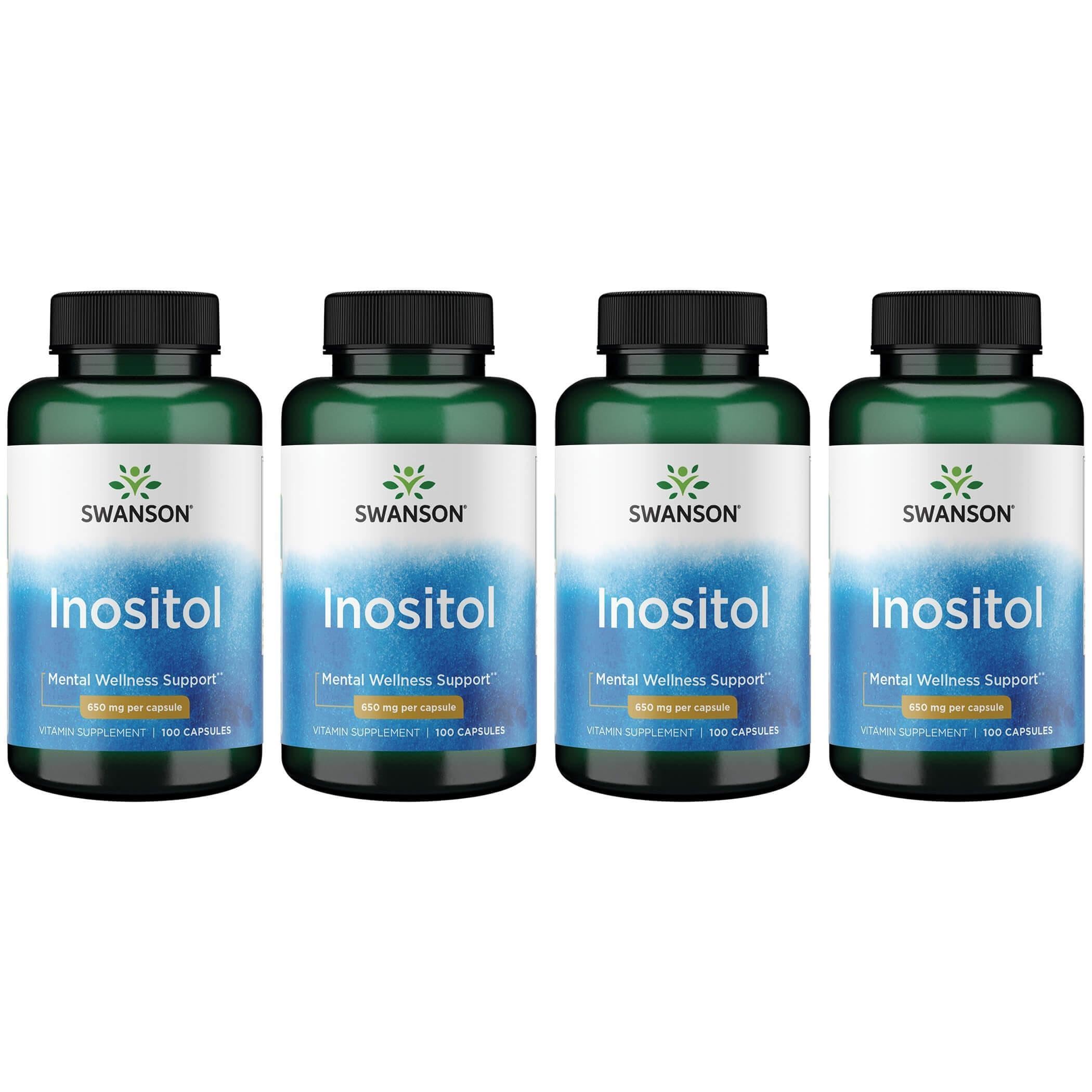 Swanson Inositol 650 mg, cápsulas, posible apoyo al bienestar diario