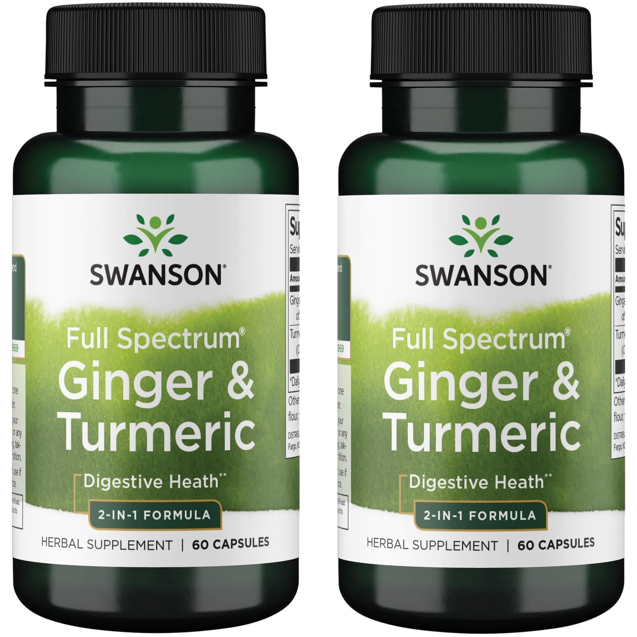 Swanson jengibre y curcuma, cápsulas de doble presentación, posible apoyo digestivo y antioxidante