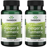 Swanson jengibre y curcuma, cápsulas de doble presentación, posible apoyo digestivo y antioxidante