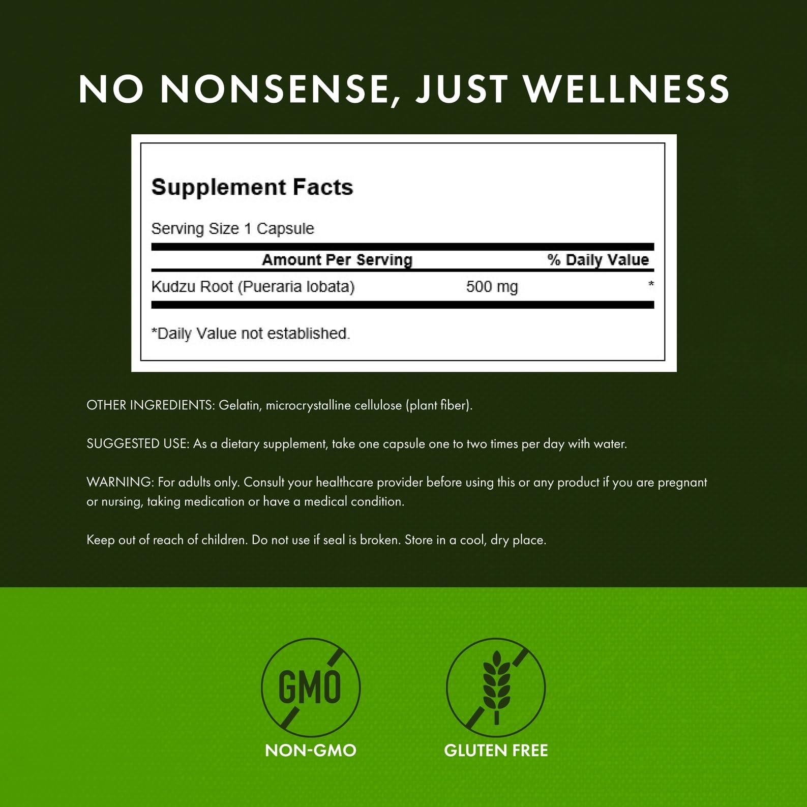 Swanson Kudzu cápsulas 500 mg, fácil toma diaria para apoyar hábitos saludables.