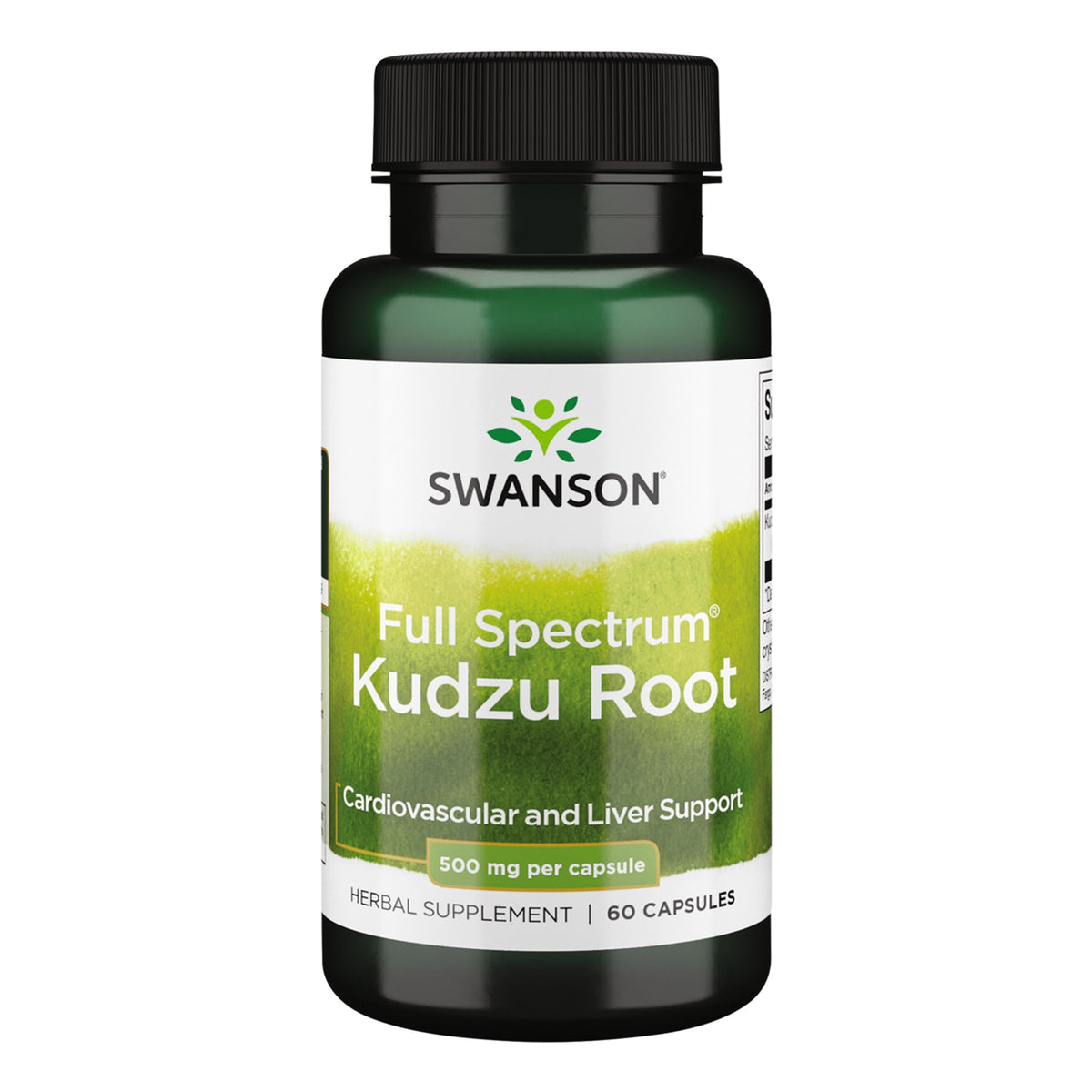 Swanson Kudzu de espectro completo, cápsulas de 500 mg, apoyo a la salud cardíaca y hepática.