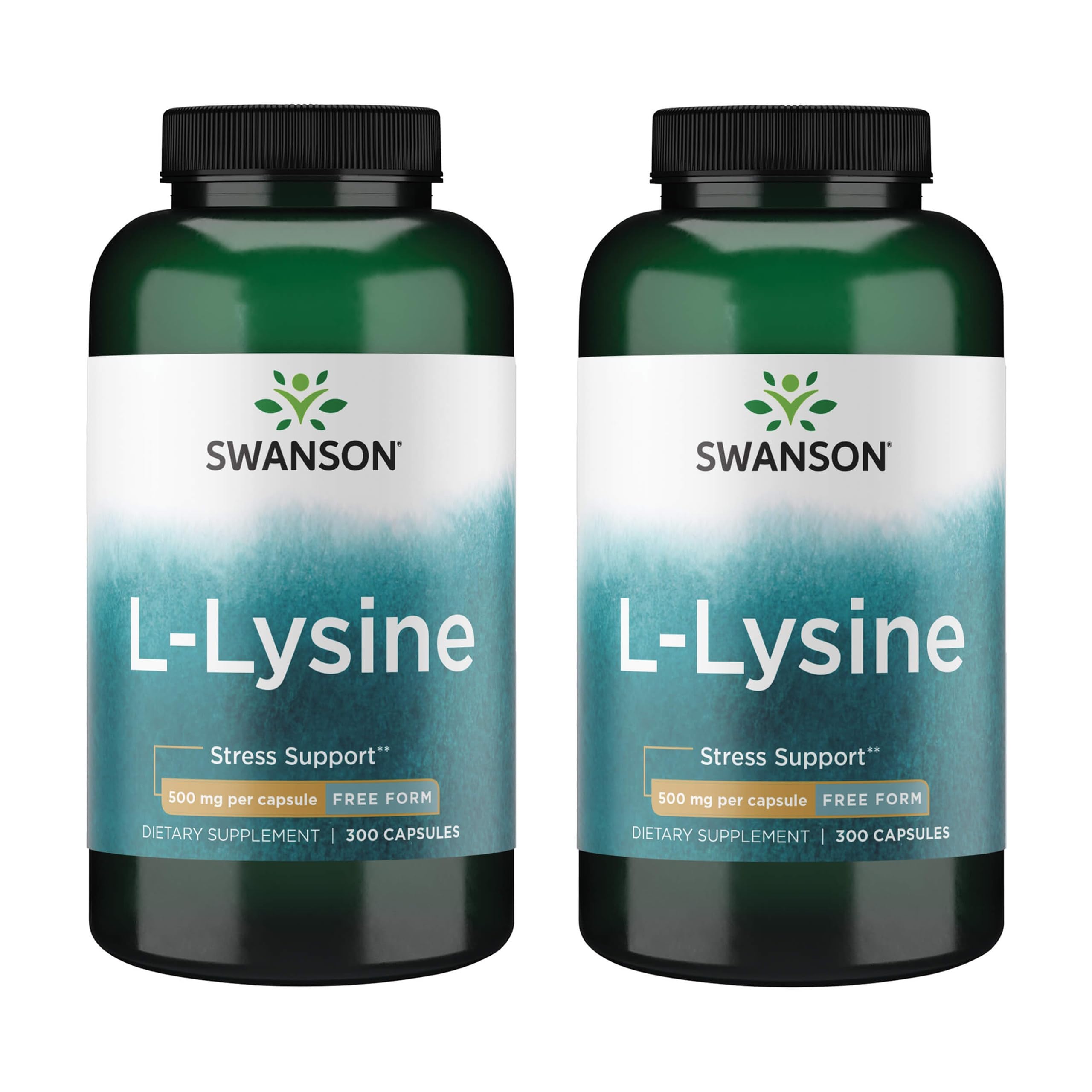 Swanson L-Lisina: cápsulas en botella frente para bienestar diario