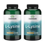 Swanson L-Lisina: cápsulas en botella frente para bienestar diario