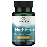 Swanson L-metionina, botella 500 mg, apoyo al bienestar hepático.