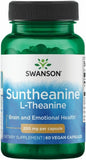 Swanson L-teanina de doble potencia en cápsula de 200 mg para calma y enfoque sostenido.