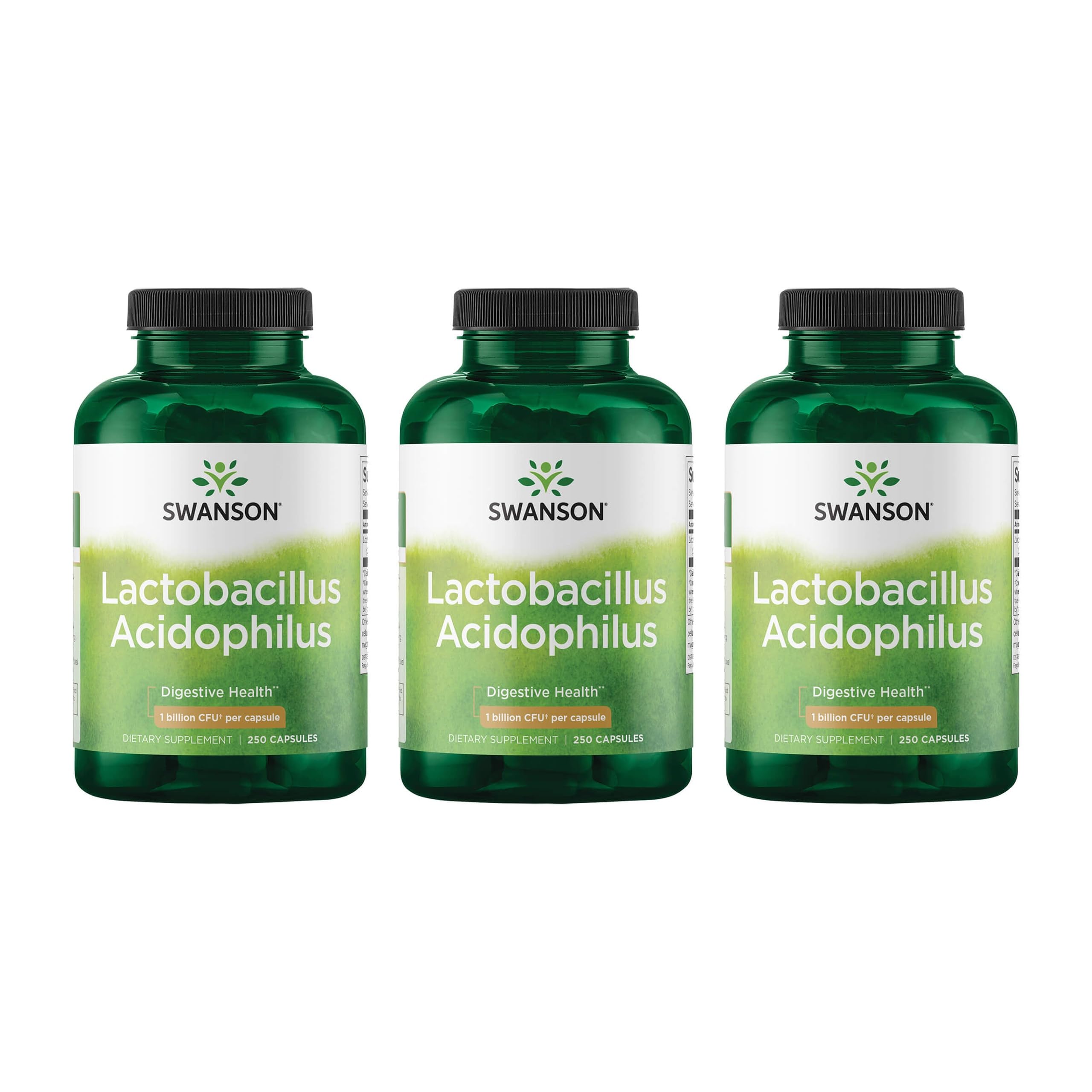 Swanson Lactobacillus Acidophilus en bote de cápsulas para apoyar la digestión diaria.