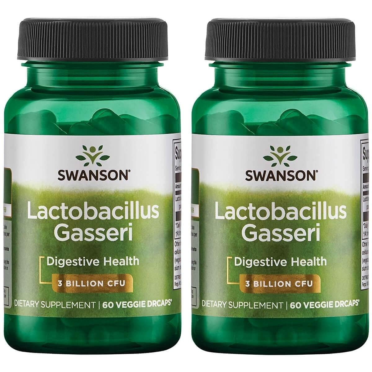 Swanson Lactobacillus Gasseri Probiotico botella con cápsulas para apoyo digestivo.