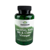 Swanson Lecitina Kelp B-6 y Vinagre de Sidra, envase frontal, posible apoyo metabólico.