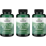 Swanson Lecitina Kelp B-6 Vinagre de Sidra en tabletas, apoyo equilibrado para metas de peso.