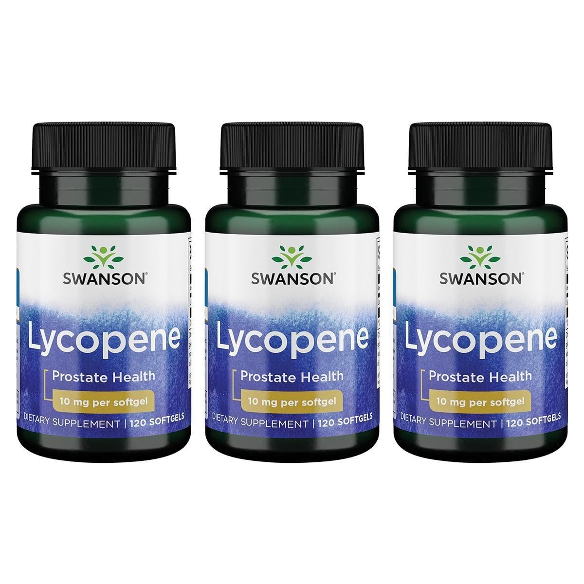 Swanson Licopeno 10 mg: cápsulas, 120 unidades, paquete triple, apoyo antioxidante para la salud diaria
