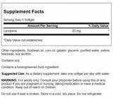 Frasco Swanson Licopeno con etiqueta antioxidante para la salud cardíaca.