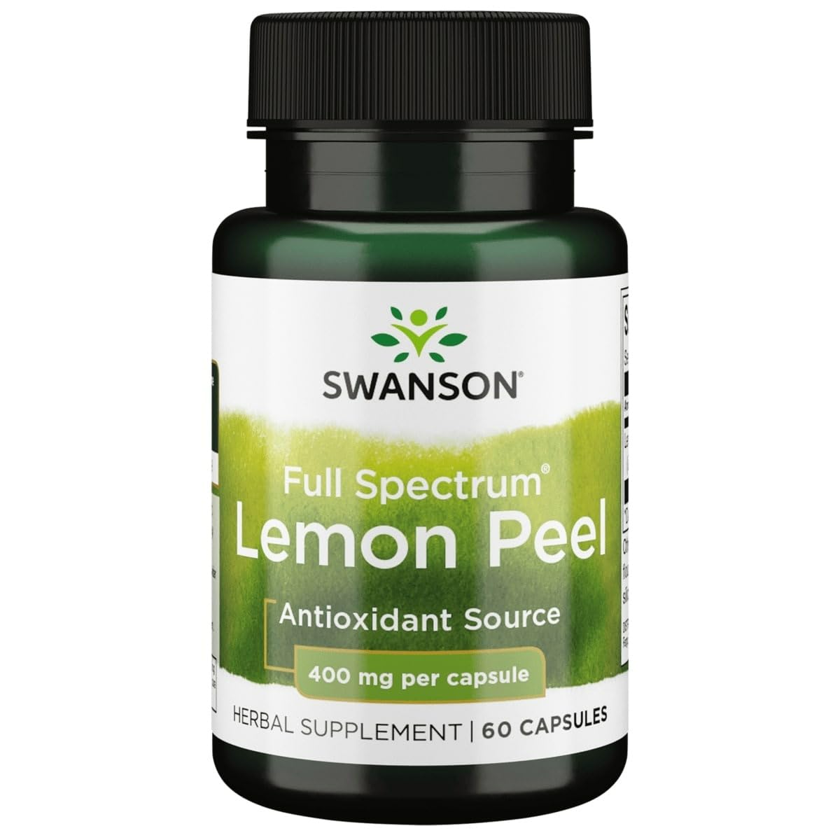 Swanson Limon Peel, frasco de cápsulas para apoyo antioxidante diario.