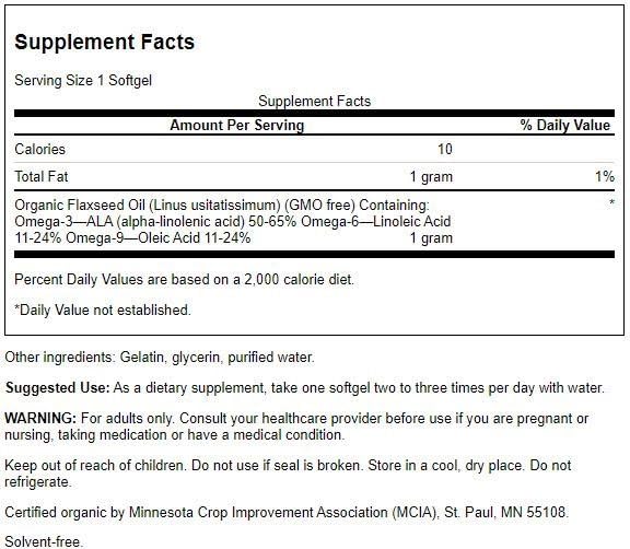 Swanson Linaza Aceite Omegatru cápsulas, uso diario para omega-3