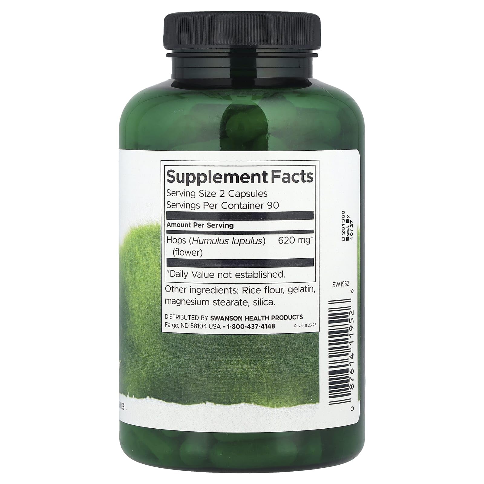 Swanson lúpulo 310 mg, cápsulas para rutina nocturna.