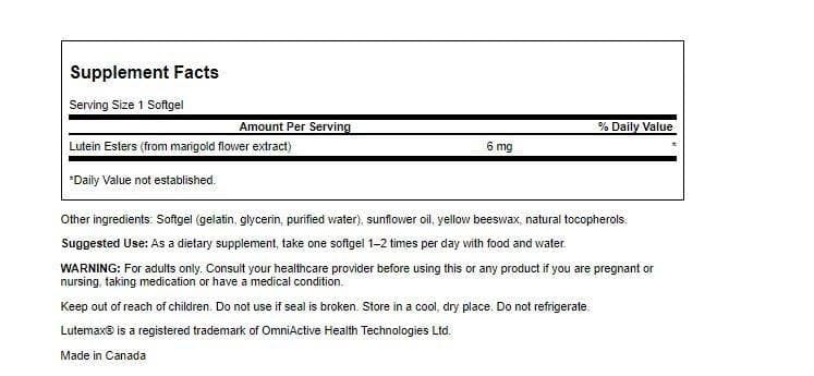 Swanson Lutein Esters: uso diario para apoyar la protección de la retina y el cerebro