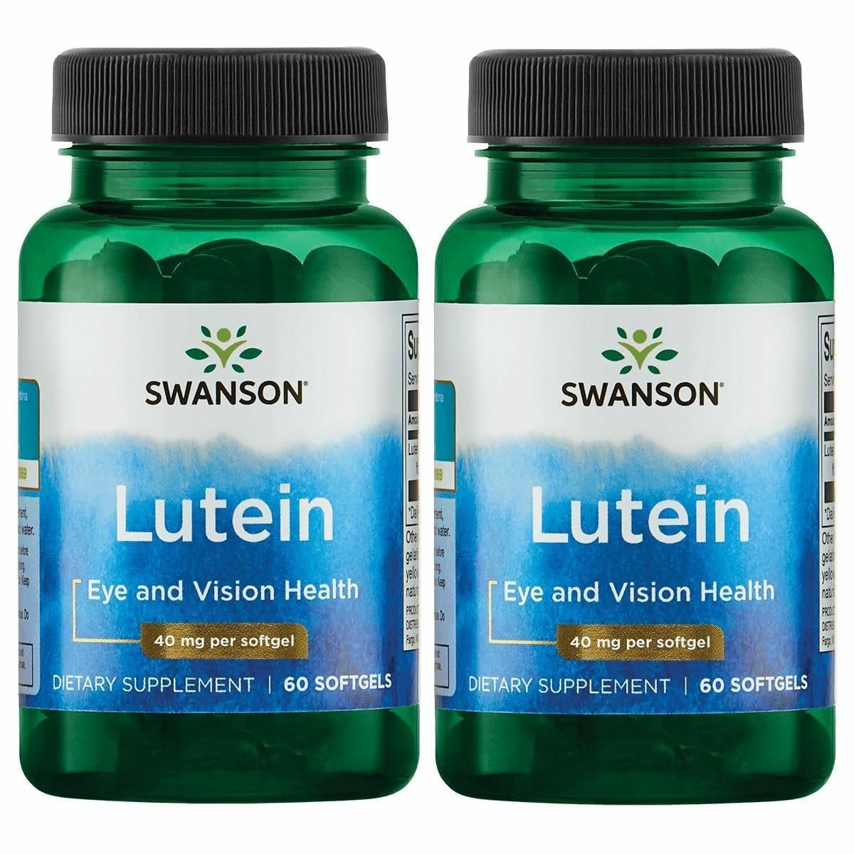 Swanson Luteina cápsulas gelatina blanda en botella, posible filtrado de luz azul