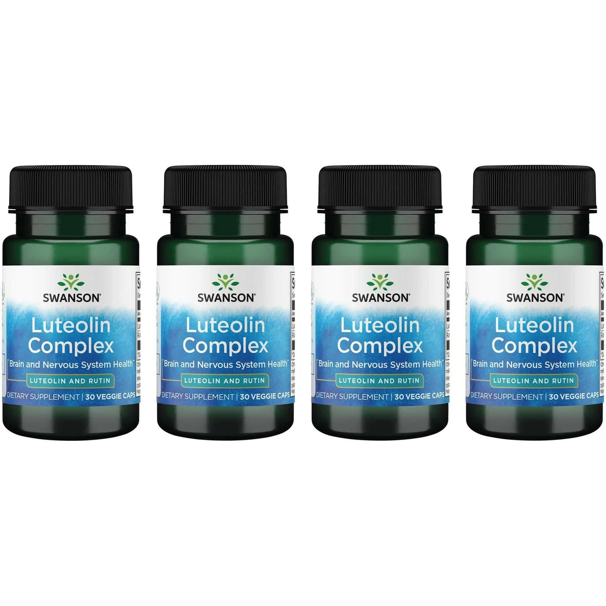 Swanson Luteolin Complex frasco de dosificación para uso diario.