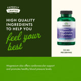 Swanson magnesio quelado 133 mg cápsulas, vista cercana, cápsulas brillantes para una ingesta conveniente