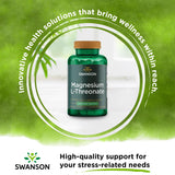 Swanson Magnesium L-Threonate botella con 90 cápsulas lista para uso diario
