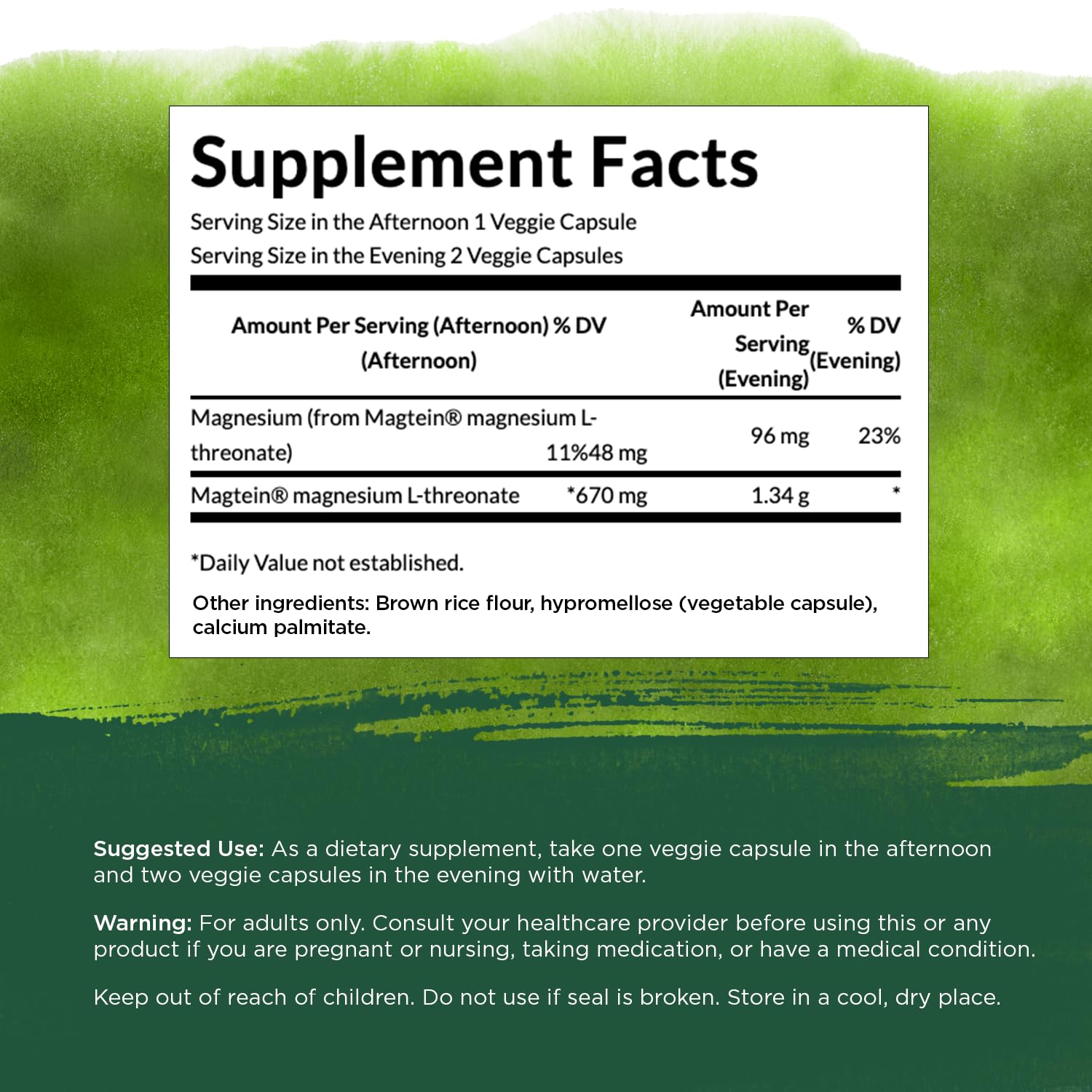 Dosis diaria de Swanson Magnesium L-Threonate, cápsulas fáciles de tragar