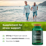 Etiqueta frontal de Swanson Magnesium L-Threonate con información de magnesio