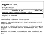 Swanson mangostán cápsulas 500 mg, vista de dosificación, apoyo a la energía sostenida